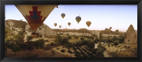 Framed Hot air balloons, Cappadocia, Central Anatolia Region, Turkey Print