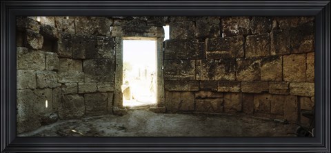 Framed Doorway in the Roman town ruins of Hierapolis at Pamukkale, Anatolia, Central Anatolia Region, Turkey Print