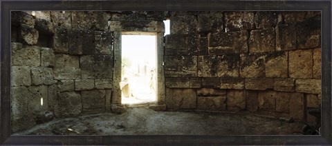 Framed Doorway in the Roman town ruins of Hierapolis at Pamukkale, Anatolia, Central Anatolia Region, Turkey Print