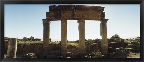 Framed Ruins of Hierapolis at Pamukkale, Anatolia, Central Anatolia Region, Turkey Print