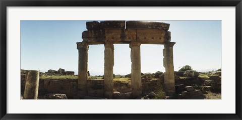 Framed Ruins of Hierapolis at Pamukkale, Anatolia, Central Anatolia Region, Turkey Print