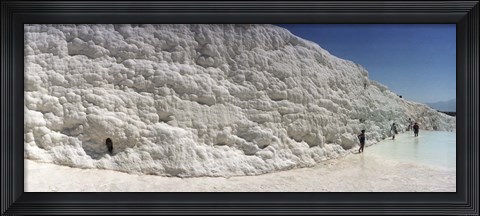 Framed Tourists at a hot springs and travertine pool, Pamukkale, Denizli Province, Turkey Print