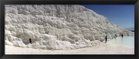 Framed Tourists at a hot springs and travertine pool, Pamukkale, Denizli Province, Turkey Print