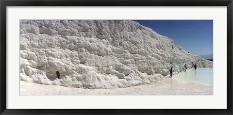 Framed Tourists at a hot springs and travertine pool, Pamukkale, Denizli Province, Turkey Print