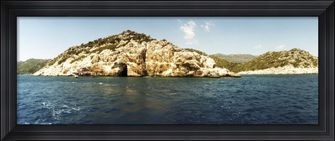 Framed Pirates Cave in the Mediterranean sea, Sunken City, Kekova, Antalya Province, Turkey Print