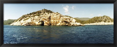 Framed Pirates Cave in the Mediterranean sea, Sunken City, Kekova, Antalya Province, Turkey Print