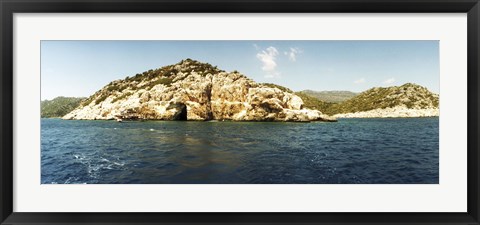 Framed Pirates Cave in the Mediterranean sea, Sunken City, Kekova, Antalya Province, Turkey Print