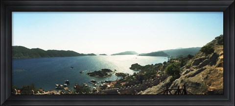 Framed View of village and sea, Kekova, Lycia, Antalya Province, Turkey Print