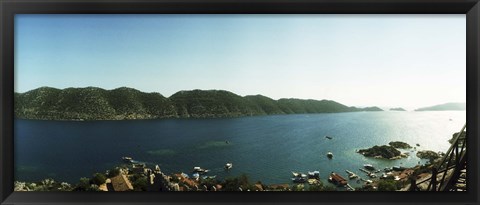 Framed Mediterranean Sea by the Byzantine Castle, Kekova, Lycia, Antalya Province, Turkey Print