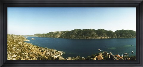 Framed Mediterranean Sea at Kekova, Lycia, Antalya Province, Turkey Print
