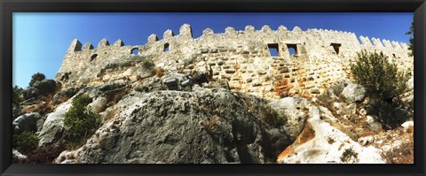 Framed Byzantine castle of Kalekoy, Antalya Province, Turkey Print