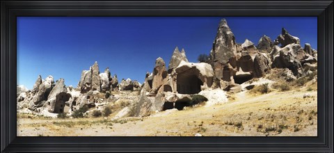 Framed Landscape with the caves and Fairy Chimneys, Cappadocia, Central Anatolia Region, Turkey Print