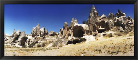 Framed Landscape with the caves and Fairy Chimneys, Cappadocia, Central Anatolia Region, Turkey Print