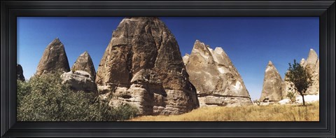 Framed Close up of rock formations in Cappadocia, Central Anatolia Region, Turkey Print