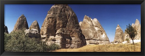 Framed Close up of rock formations in Cappadocia, Central Anatolia Region, Turkey Print