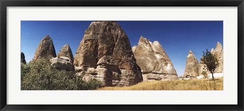 Framed Close up of rock formations in Cappadocia, Central Anatolia Region, Turkey Print