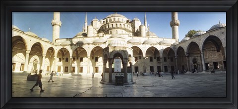 Framed Courtyard of Blue Mosque in Istanbul, Turkey Print