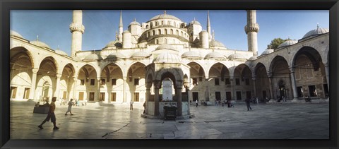 Framed Courtyard of Blue Mosque in Istanbul, Turkey Print