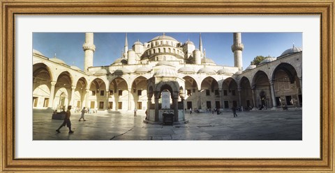 Framed Courtyard of Blue Mosque in Istanbul, Turkey Print