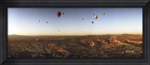 Framed Hot air balloons in the sky over Cappadocia, Central Anatolia Region, Turkey Print