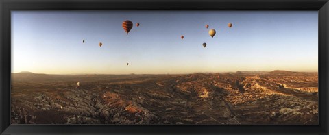 Framed Hot air balloons in the sky over Cappadocia, Central Anatolia Region, Turkey Print