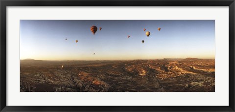 Framed Hot air balloons in the sky over Cappadocia, Central Anatolia Region, Turkey Print