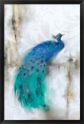 Framed Jewel Plumes I Print