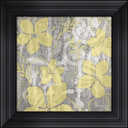 Framed Yellow &amp; Gray II Print