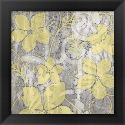 Framed Yellow &amp; Gray II Print