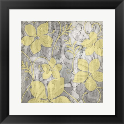 Framed Yellow &amp; Gray II Print