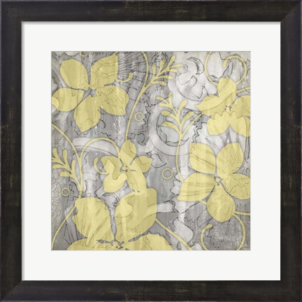 Framed Yellow &amp; Gray II Print