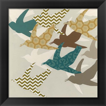 Framed Patterned Flock II Print