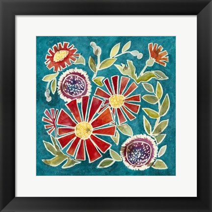 Framed Emma Floral I Print