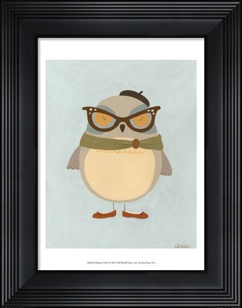 Framed Hipster Owl I Print