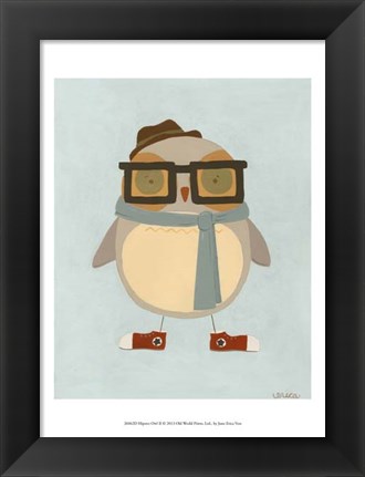 Framed Hipster Owl II Print