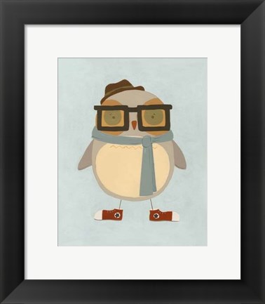 Framed Hipster Owl II Print