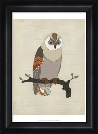 Framed Chevron Owl I Print