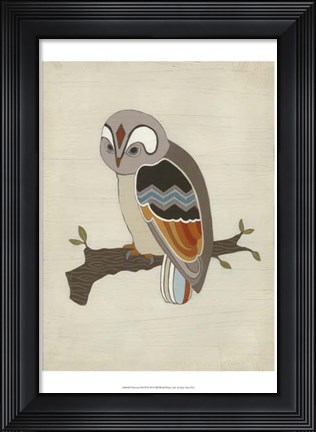 Framed Chevron Owl II Print