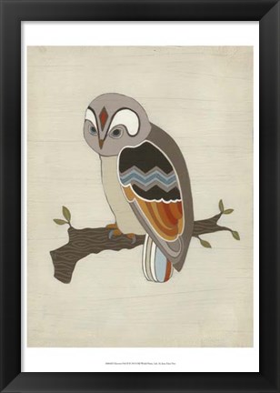 Framed Chevron Owl II Print