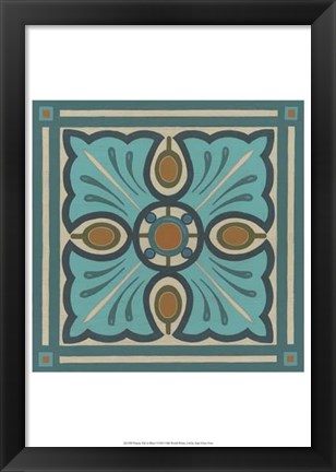 Framed Piazza Tile in Blue I Print