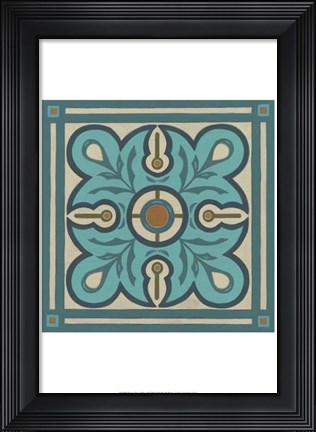 Framed Piazza Tile in Blue III Print