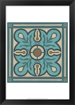 Framed Piazza Tile in Blue III Print