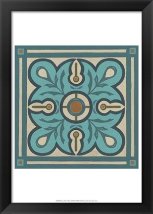 Framed Piazza Tile in Blue III Print