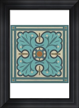 Framed Piazza Tile in Blue IV Print