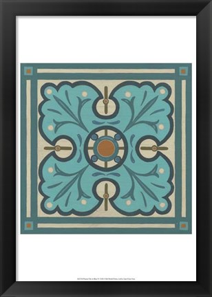 Framed Piazza Tile in Blue IV Print