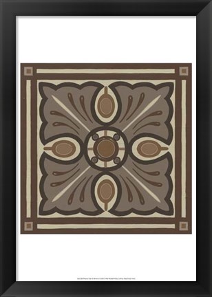 Framed Piazza Tile in Brown I Print