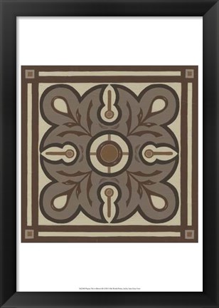 Framed Piazza Tile in Brown III Print