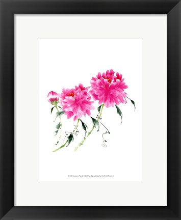 Framed Peonies in Pink III Print