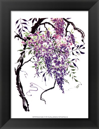 Framed Wisteria Garden I Print