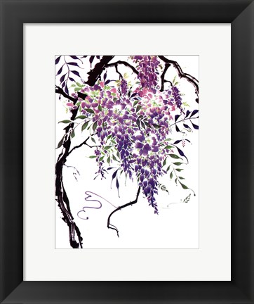 Framed Wisteria Garden I Print